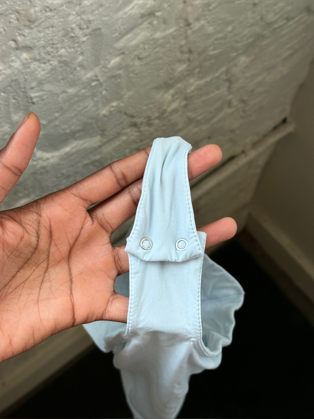 NWOT SKIMS Square Neck Bodysuit Light Blue Medium Thong Back Snap Closure - Picture 10 of 10